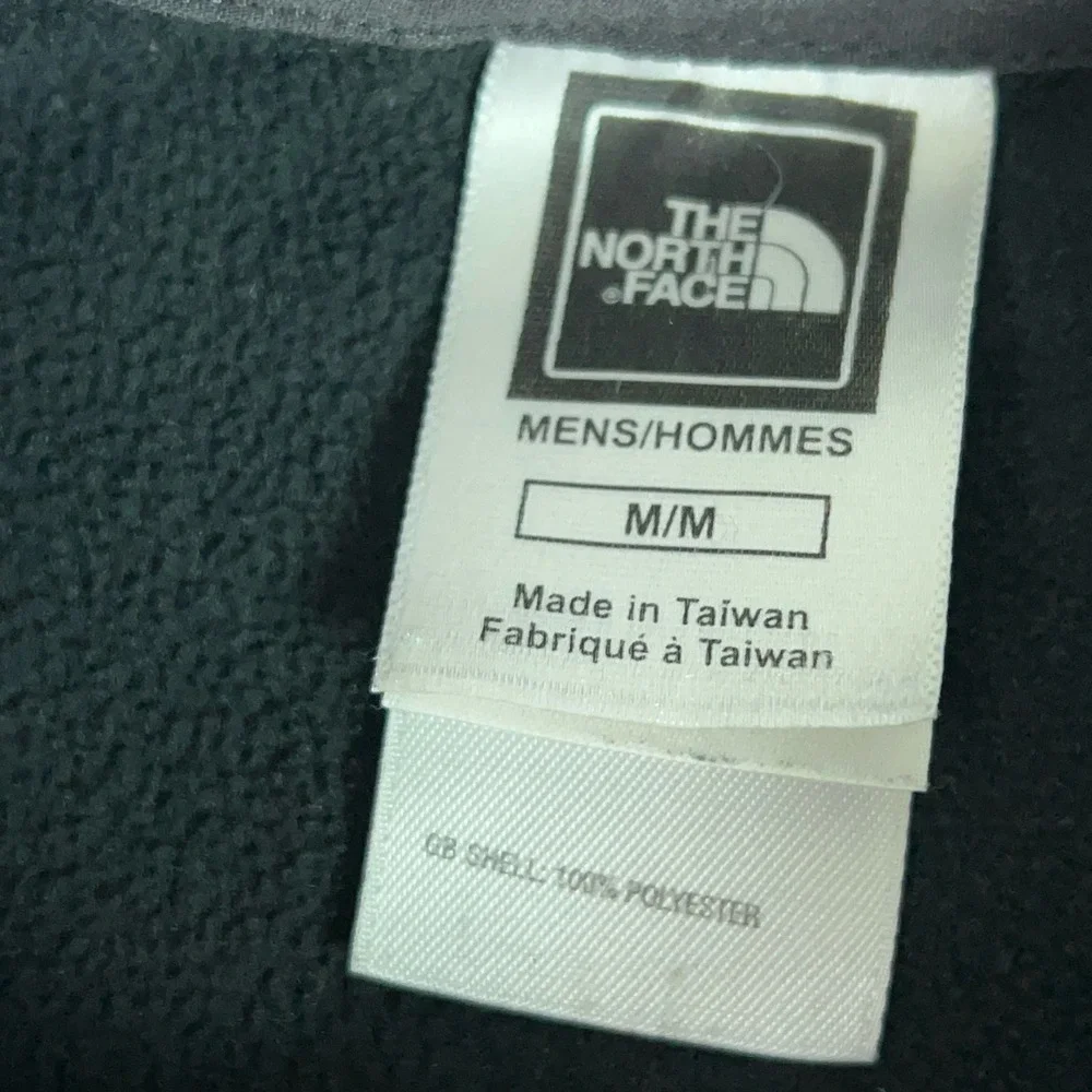North Face Pullover Mens Medium Black TKA 100 Fleece 1/4 Zip Hiking Sweater Gorp